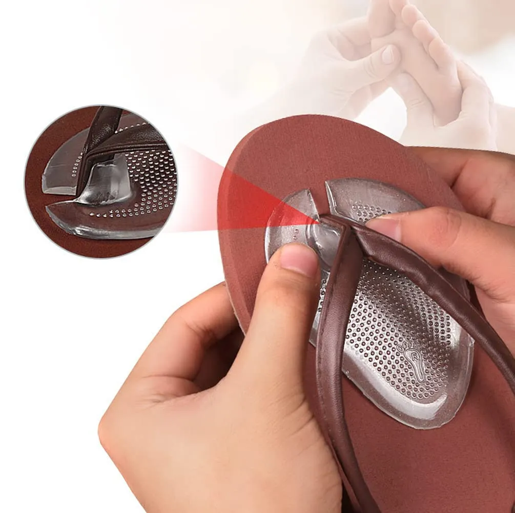 3 Pairs Non-Slip Silicone Gel Thong Sandal Toe Guards Protectors Self-Adhesive Anti-Skid Silicone Flip-Flops Toe Guards Cushions